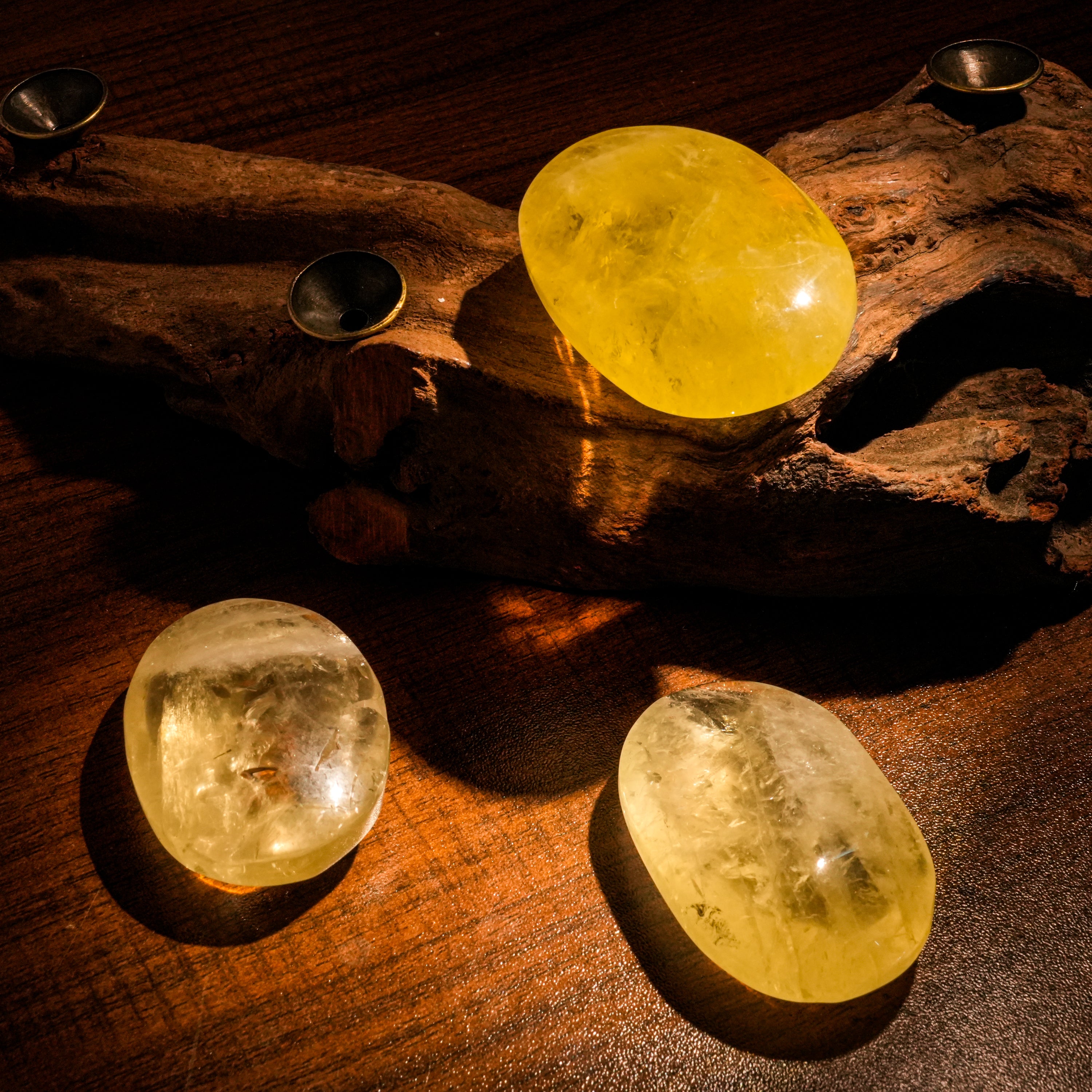 Citrine Palm Stone-Helmsman Crystal