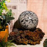 Snowflake Obsidian Sphere