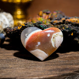 Green Flower Agate Heart