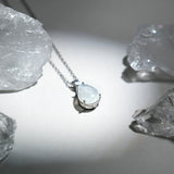 Rainbow Moonstone Teardrop Pendant Necklace