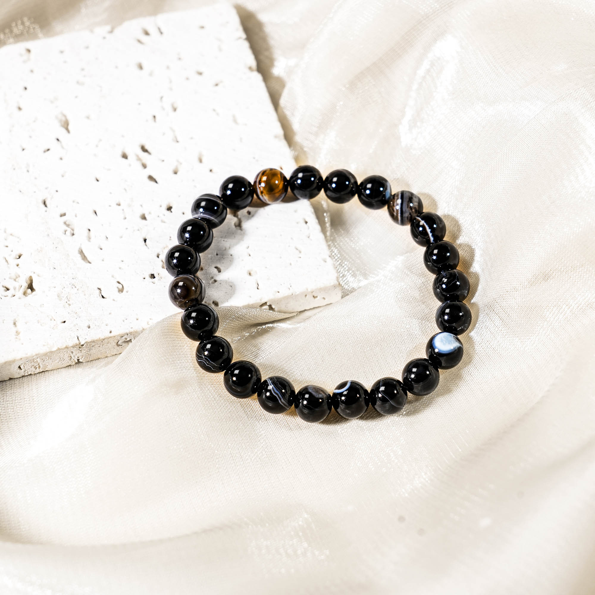 Black Onyx Bracelet-helmsman crystal-healing energy crystal