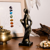 Golden Obsidian Angel Carving