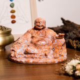Pink Agate Maitreya Buddha Carving