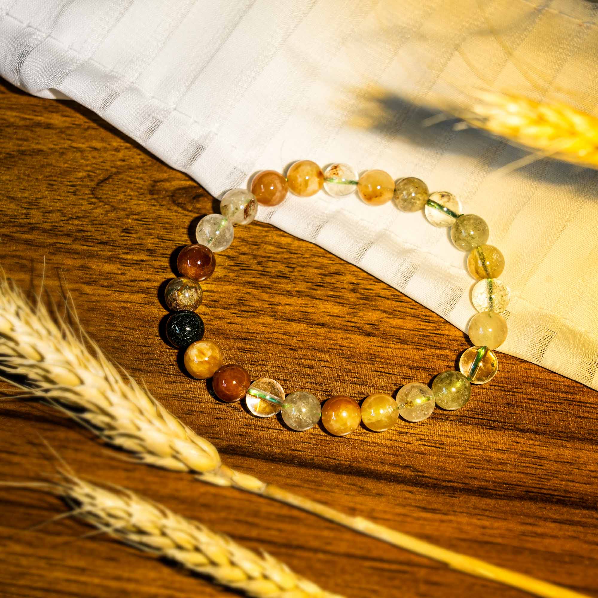 Rainbow Phantom Quartz Bracelet-helmsman crystal-healing energy crystal