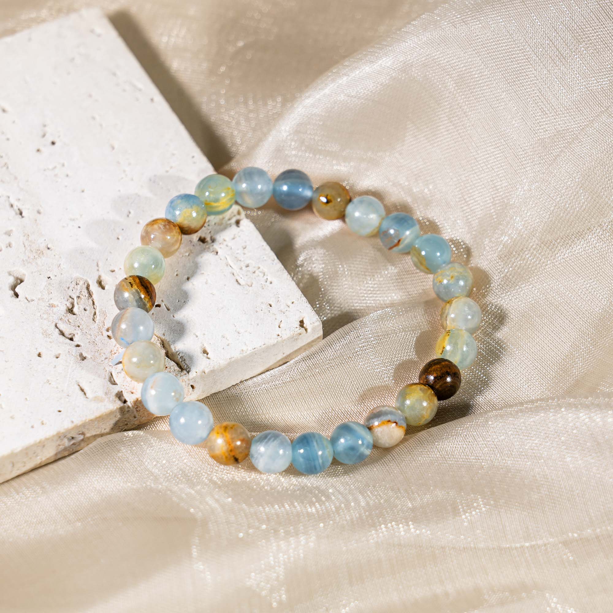 Blue Onyx Beads Bracelet-helmsman crystal-healing energy crystal