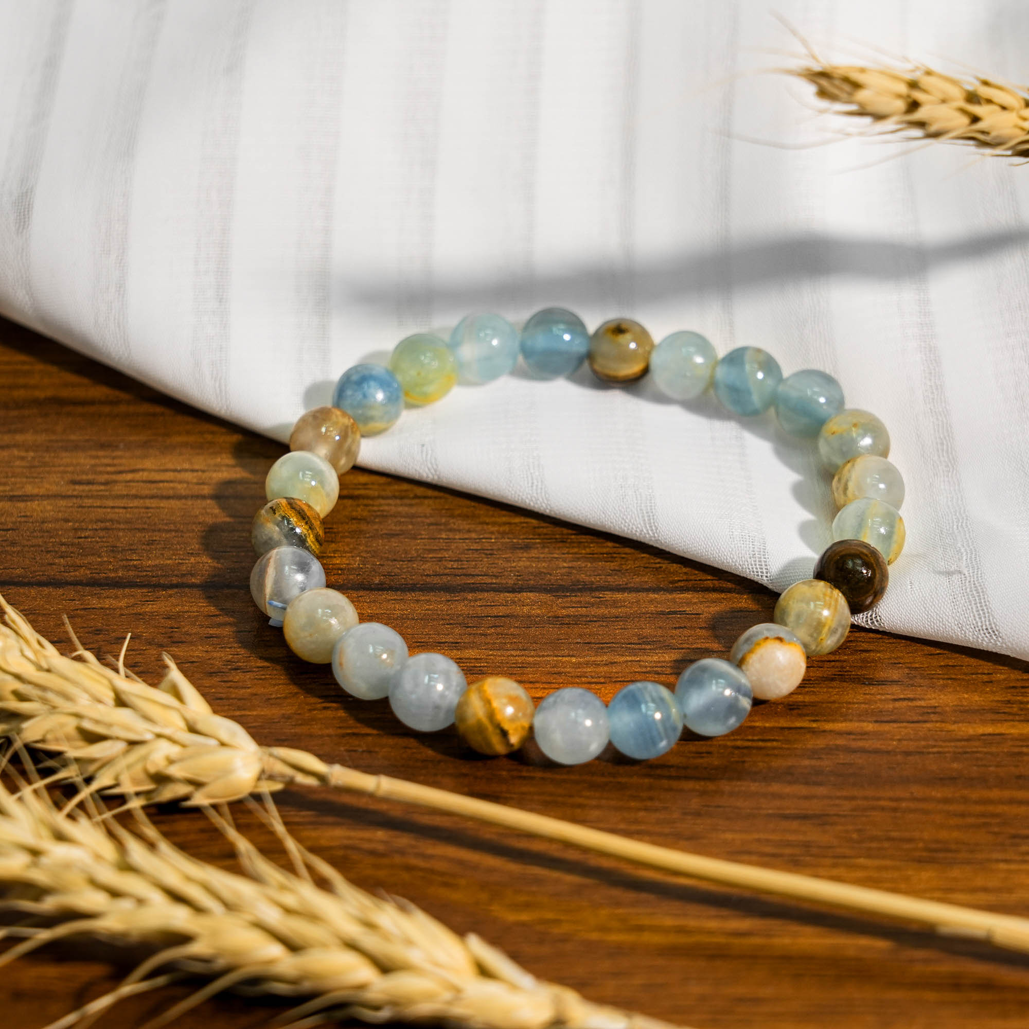 Blue Onyx Beads Bracelet-helmsman crystal-healing energy crystal