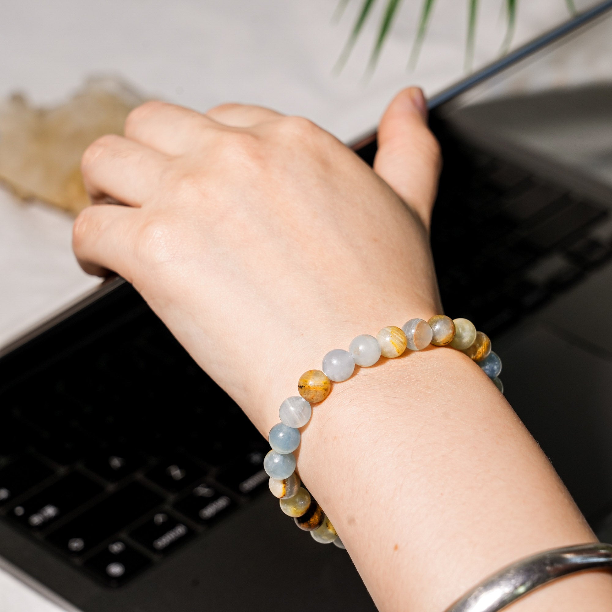 Blue Onyx Beads Bracelet-helmsman crystal-healing energy crystal