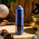 Blue Aventurine Point-helmsman crystal-healing energy crystal