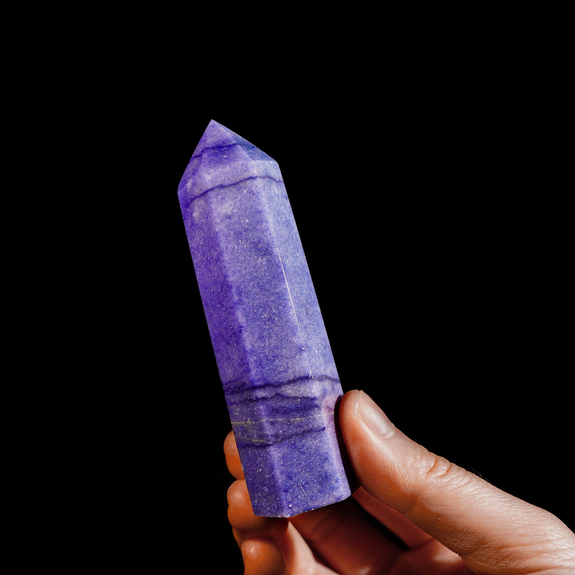 Blue Aventurine Point-helmsman crystal-healing energy crystal