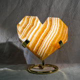 Yellow Calcite Heart Ornament