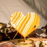 Yellow Calcite Heart Ornament
