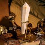 Coral Jade Fossil Wand Ornament