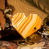 Yellow Calcite Heart Ornament