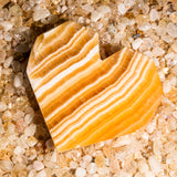 Yellow Calcite Heart Ornament