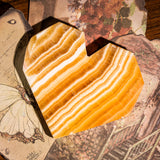 Yellow Calcite Heart Ornament