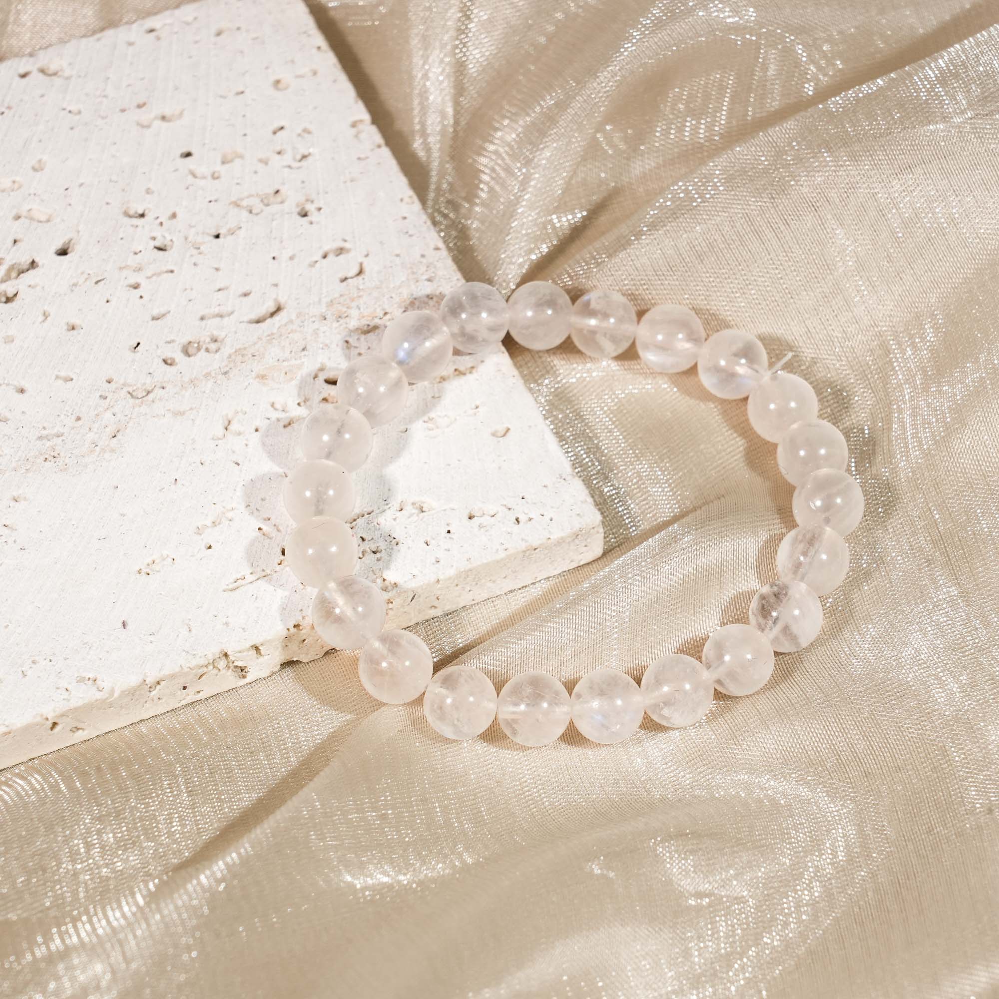 White Moonstone Bracelet-helmsman crystal-healing energy crystal