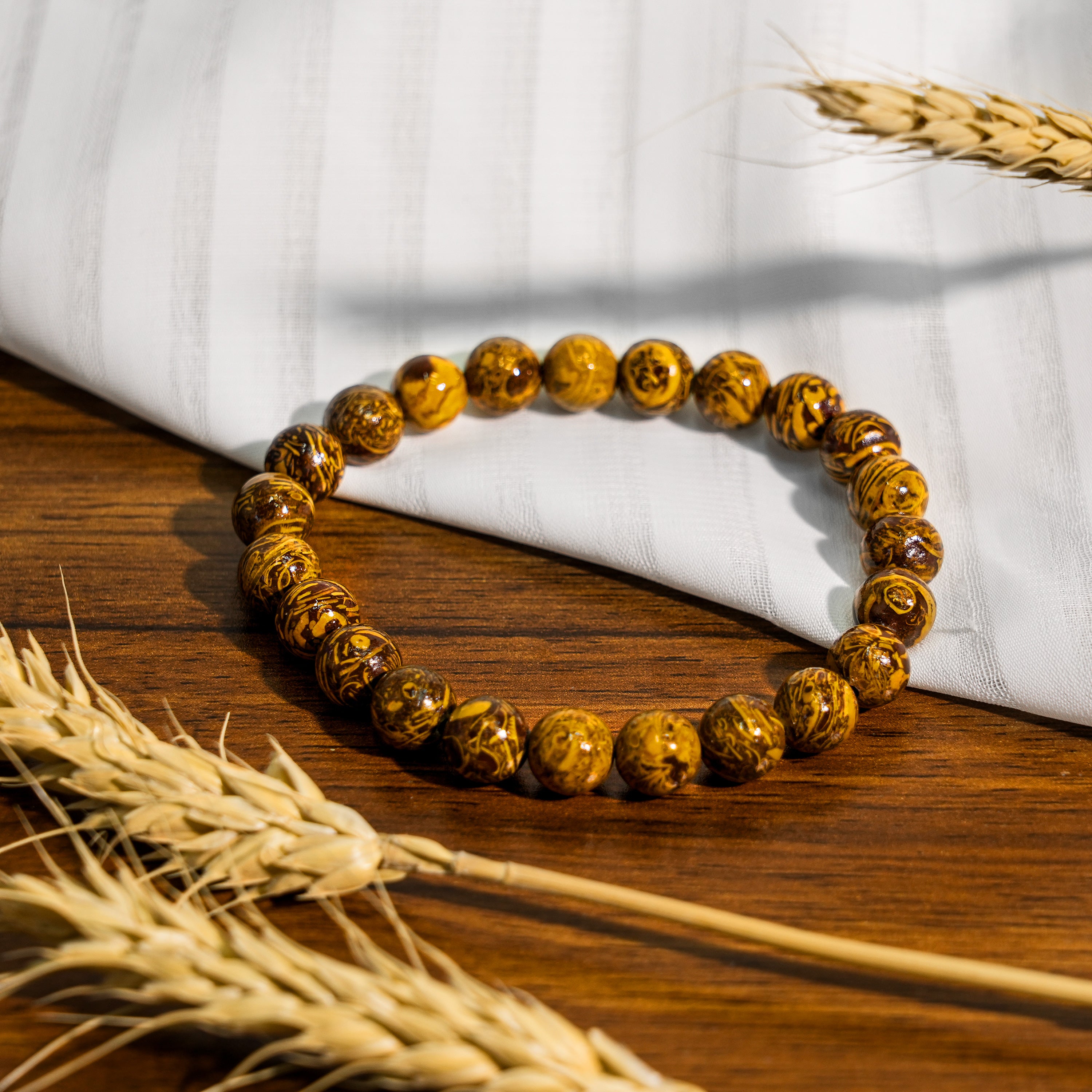 Elephant Skin Jasper Bracelet-Helmsman Crystal