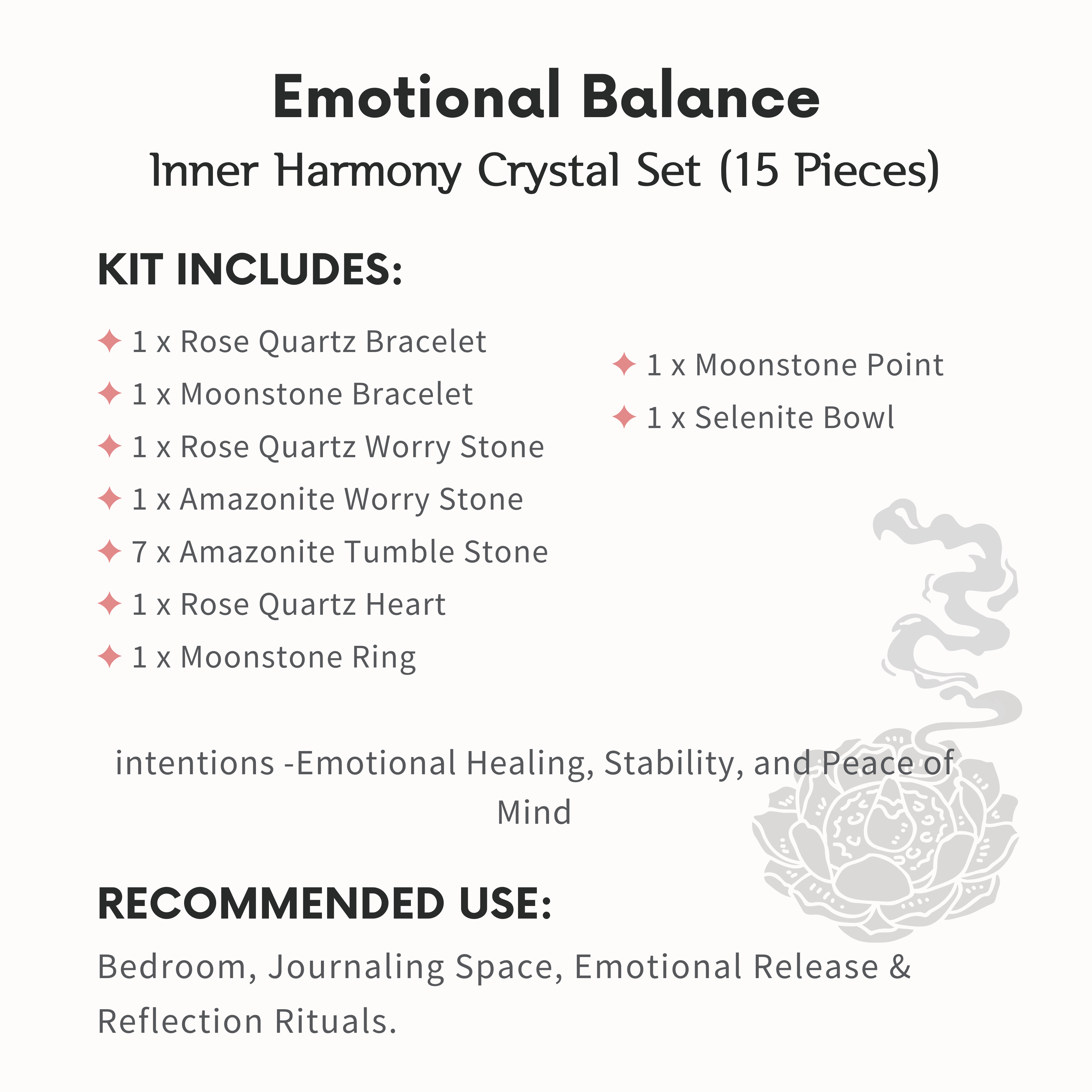 Emotional Balance Crystal Ritual Set-Helmsman Crystal