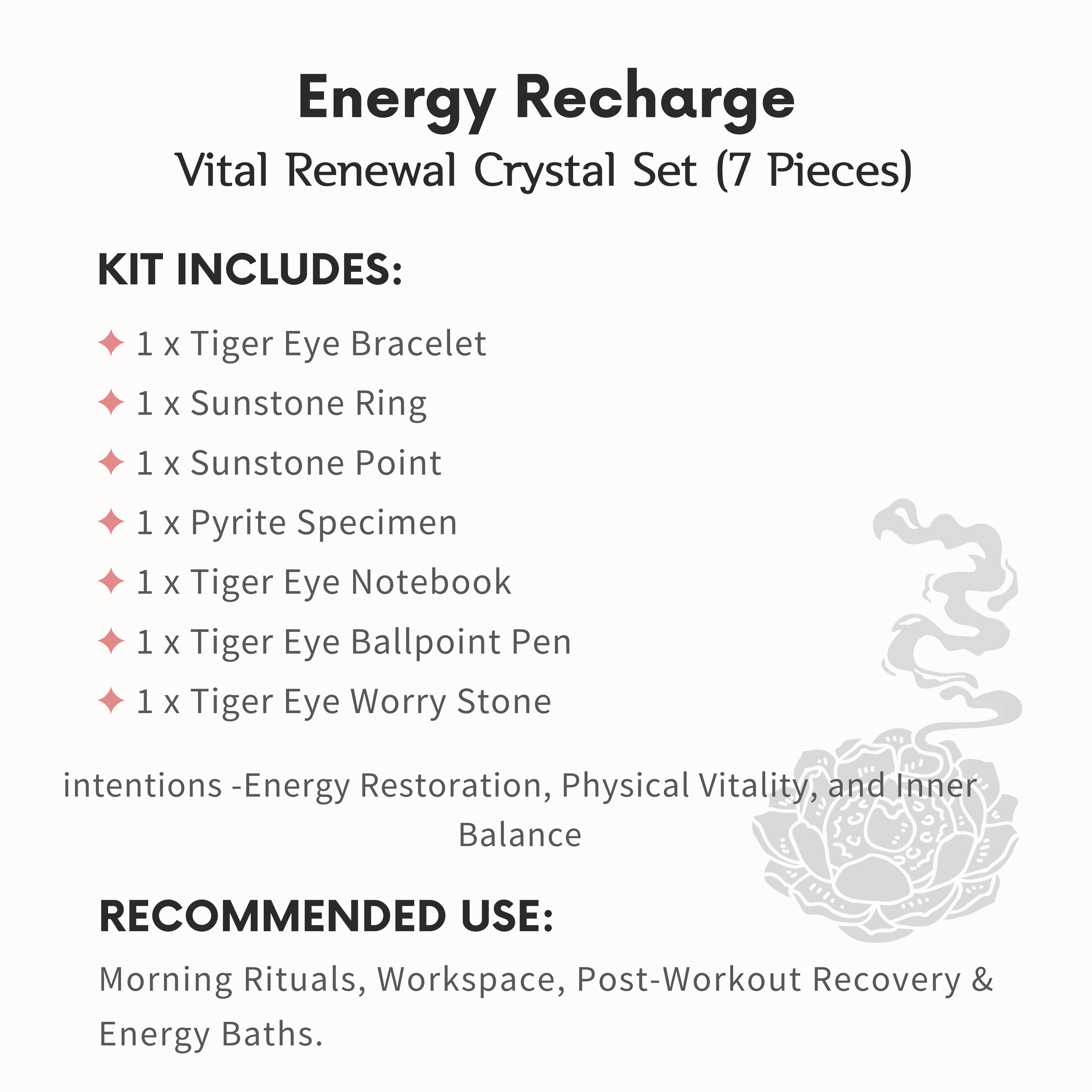Energy Recharge Crystal Ritual Set-Helmsman Crystal