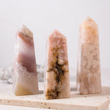 Flower Agate Tower-Helmsman Crystal