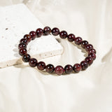 Garnet Beaded Bracelet-Helmsman Crystal