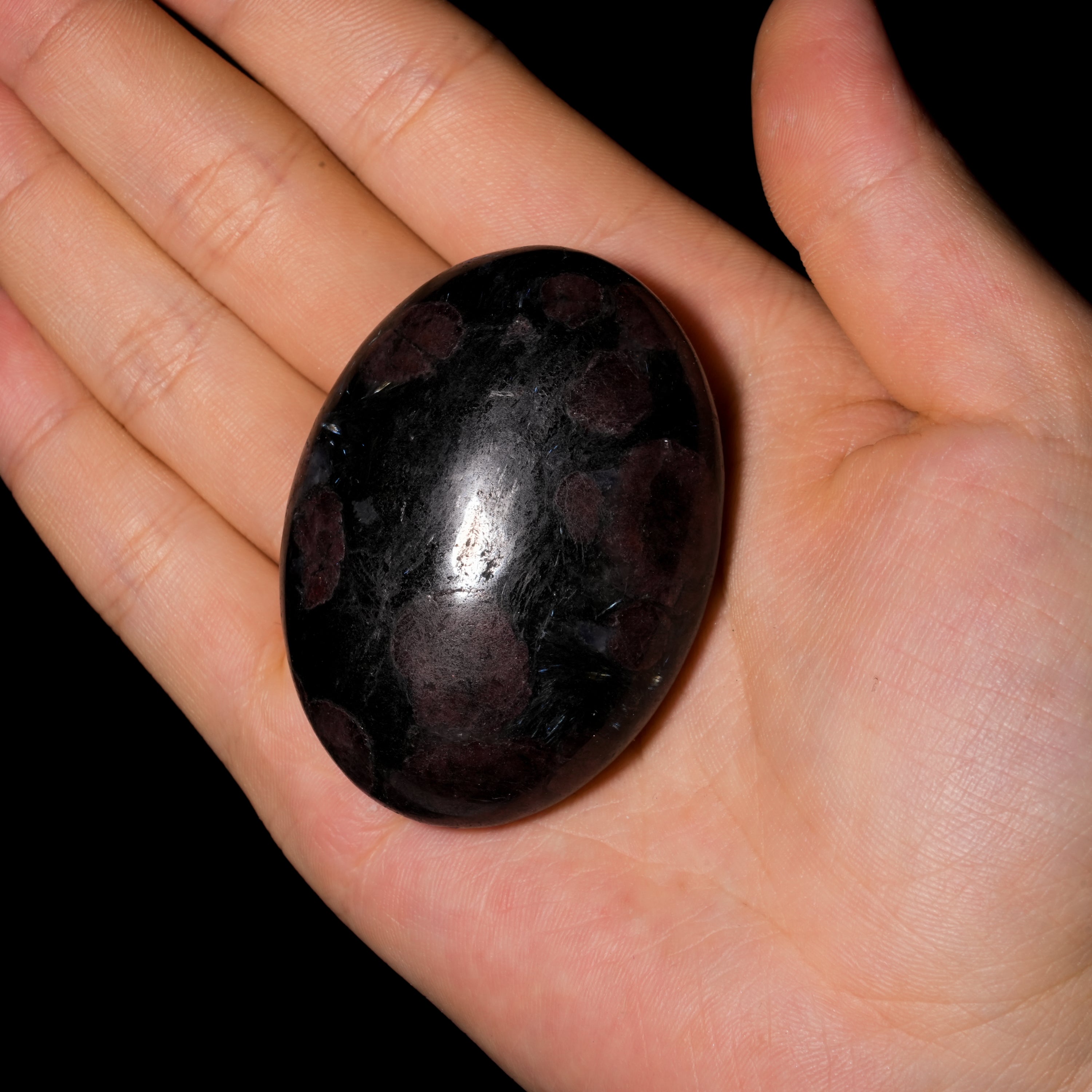 Garnet Palm Stone-Helmsman Crystal