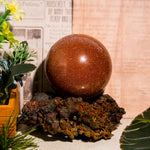 Gold Sandstone Sphere-Helmsman Crystal