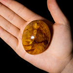 Golden Healer Quartz Palm Stone-Helmsman Crystal
