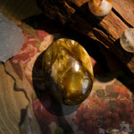 Golden Mica Palm Stone-Helmsman Crystal