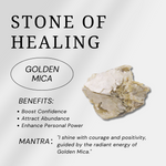 Golden Mica Palm Stone-Helmsman Crystal