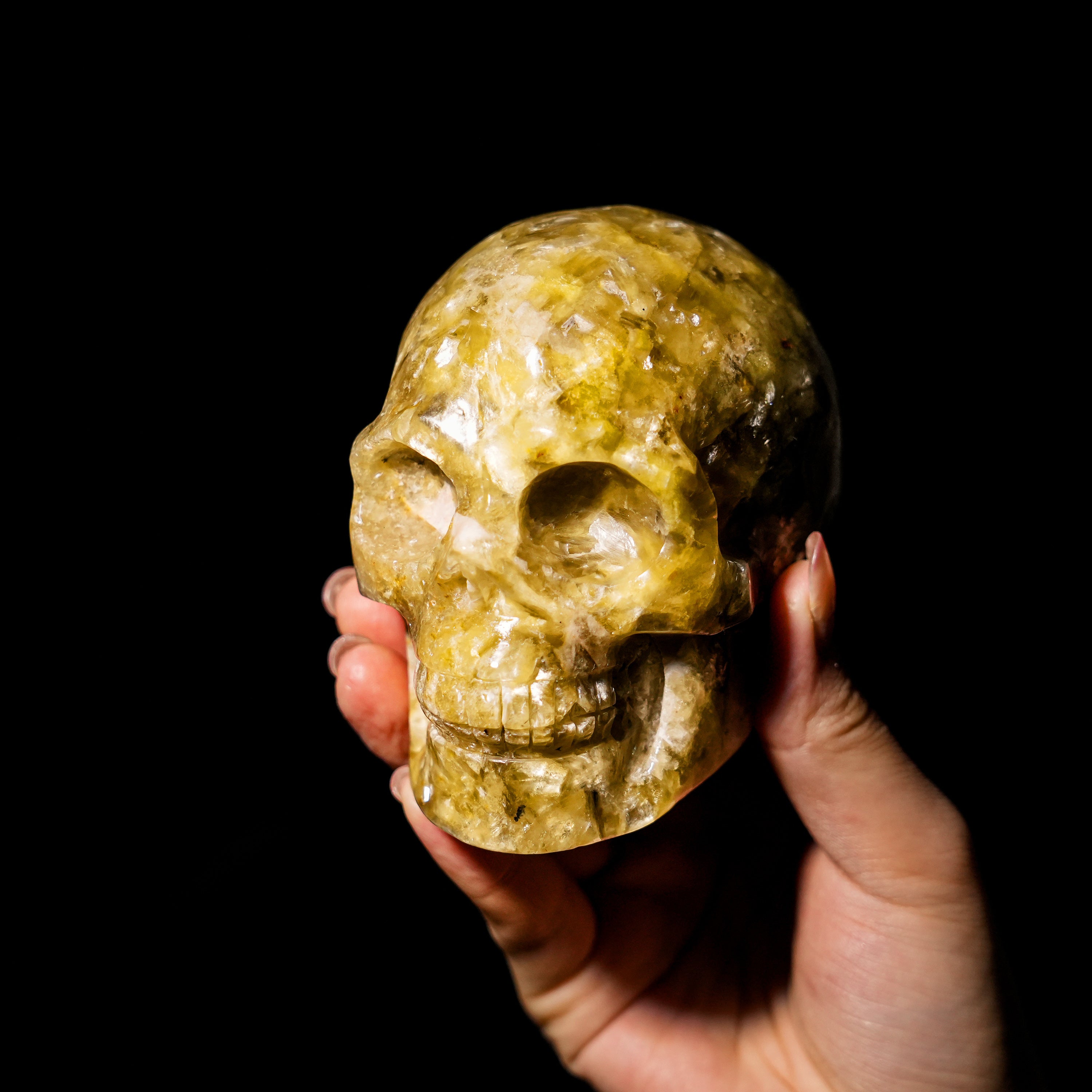 Golden Mica Skull-Helmsman Crystal