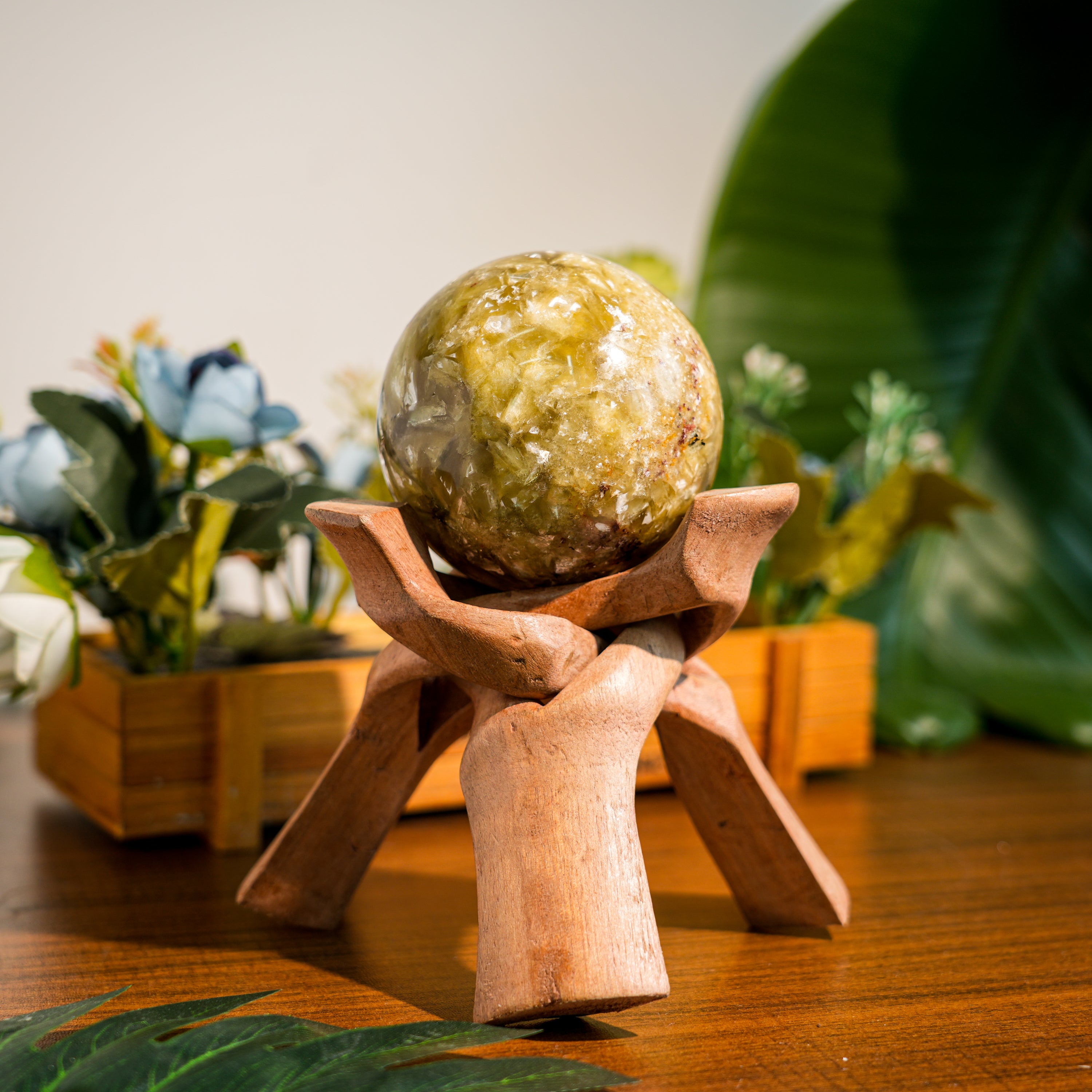 Golden Mica Sphere-Helmsman Crystal