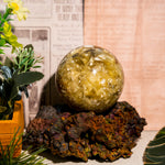 Golden Mica Sphere-Helmsman Crystal