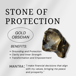 Golden Obsidian Angel Carving-Helmsman Crystal