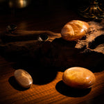 Golden Sun Stone Palm Stone-Helmsman Crystal