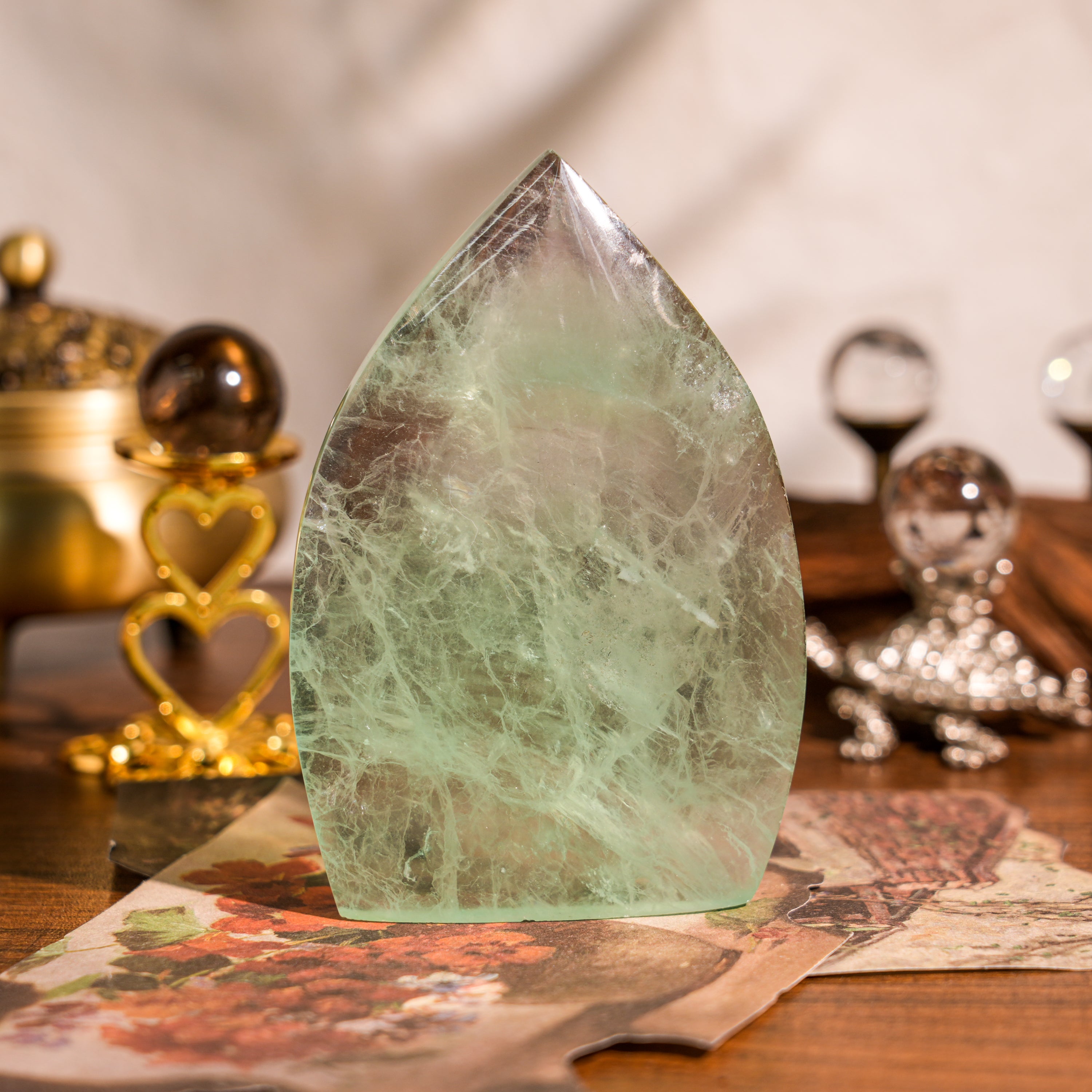 Green Fluorite Flame Freeform-Helmsman Crystal