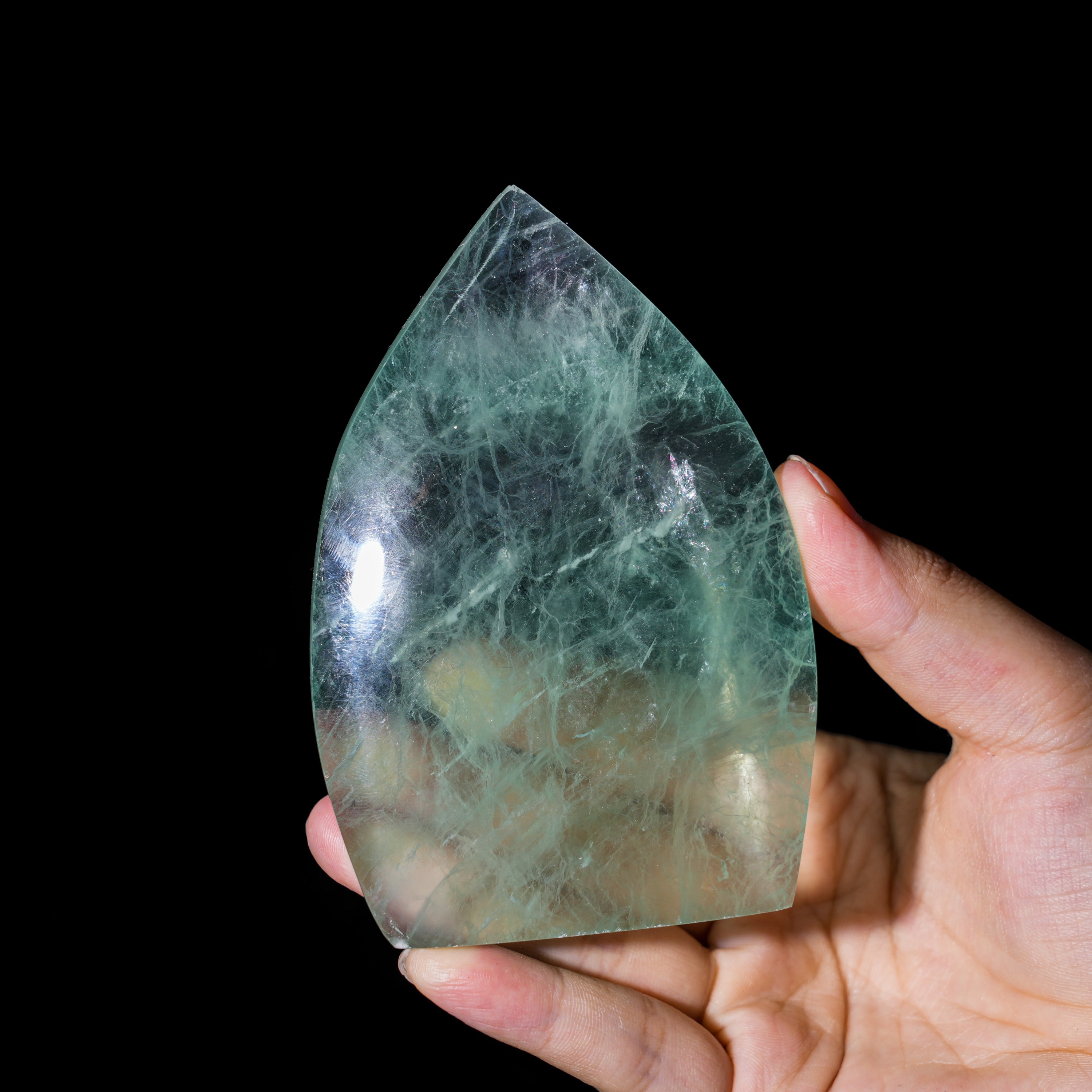 Green Fluorite Flame Freeform-Helmsman Crystal
