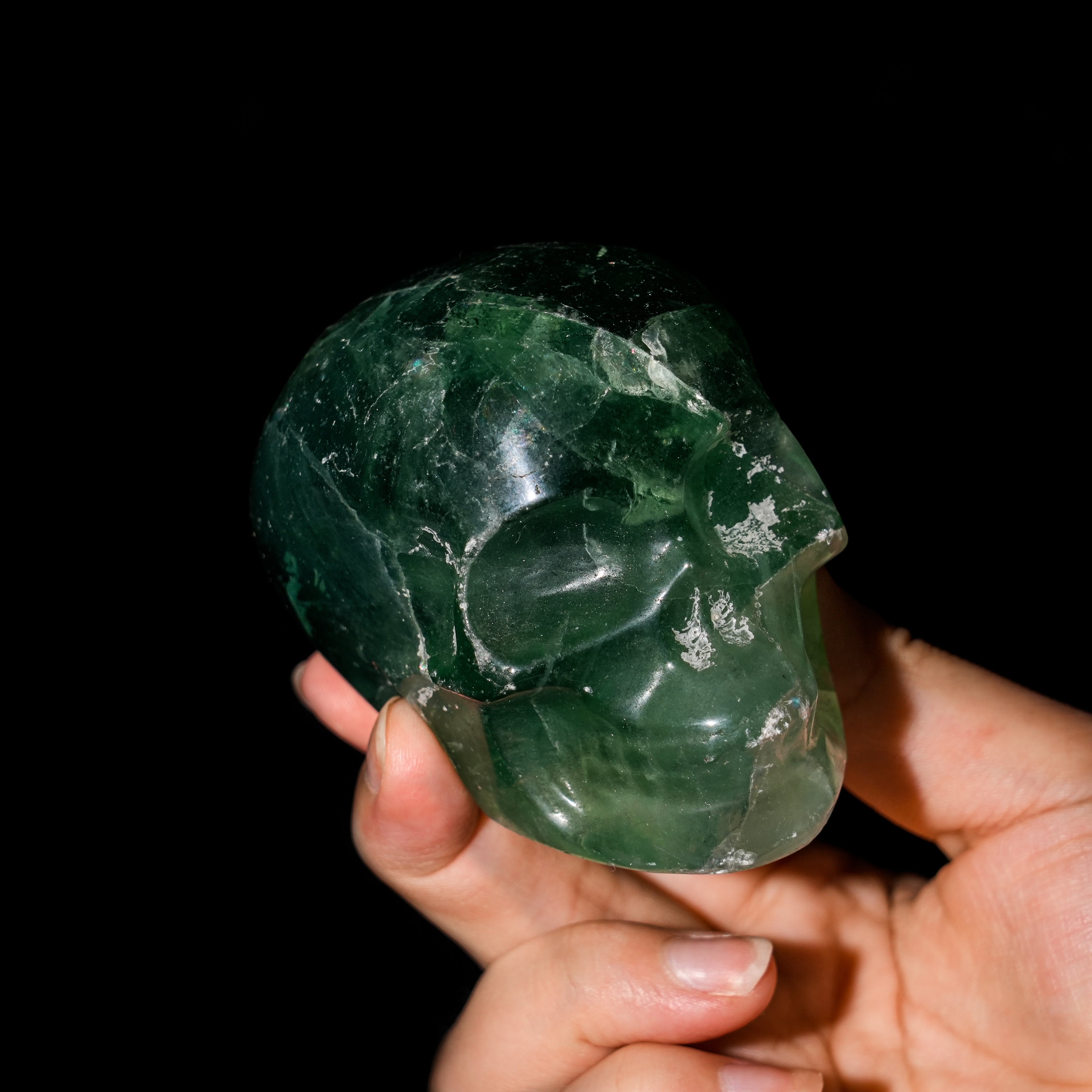 Green Fluorite Skull-Helmsman Crystal