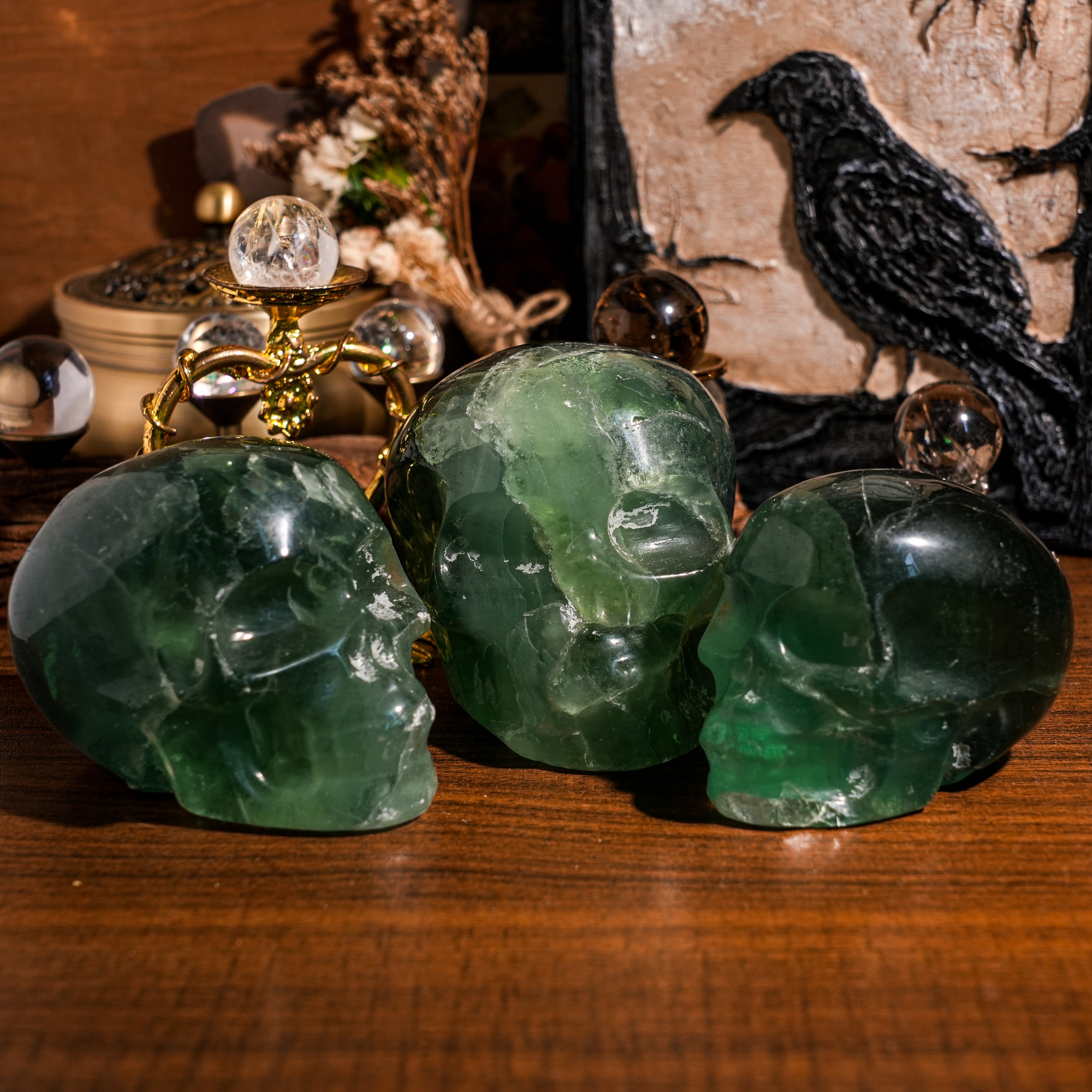 Green Fluorite Skull-Helmsman Crystal
