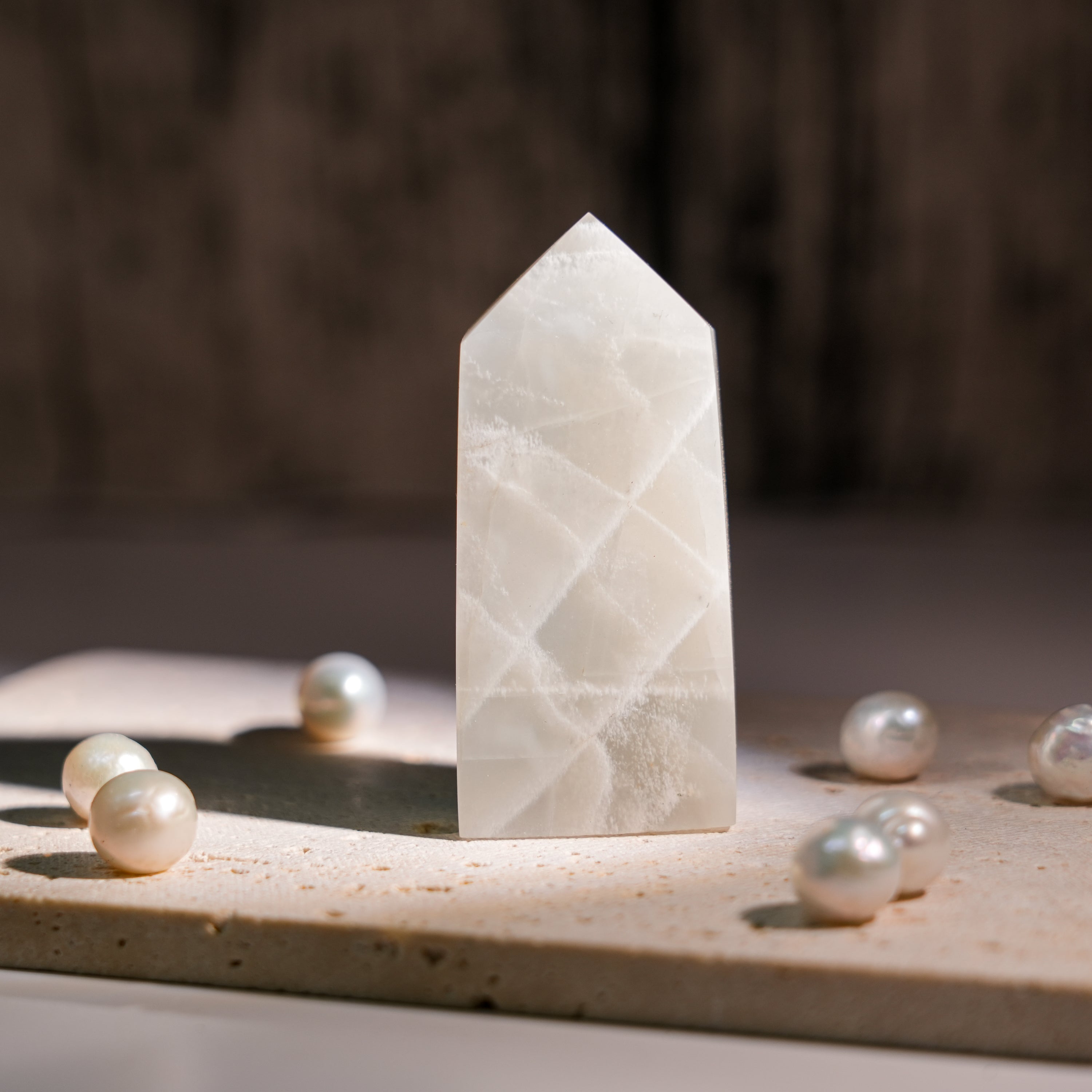 Green Moonstone Tower-Helmsman Crystal