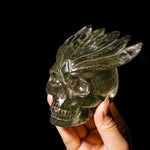 Green Phantom Quartz Skull-Helmsman Crystal