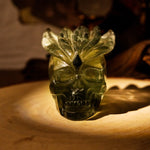 Green Phantom Quartz Skull-Helmsman Crystal