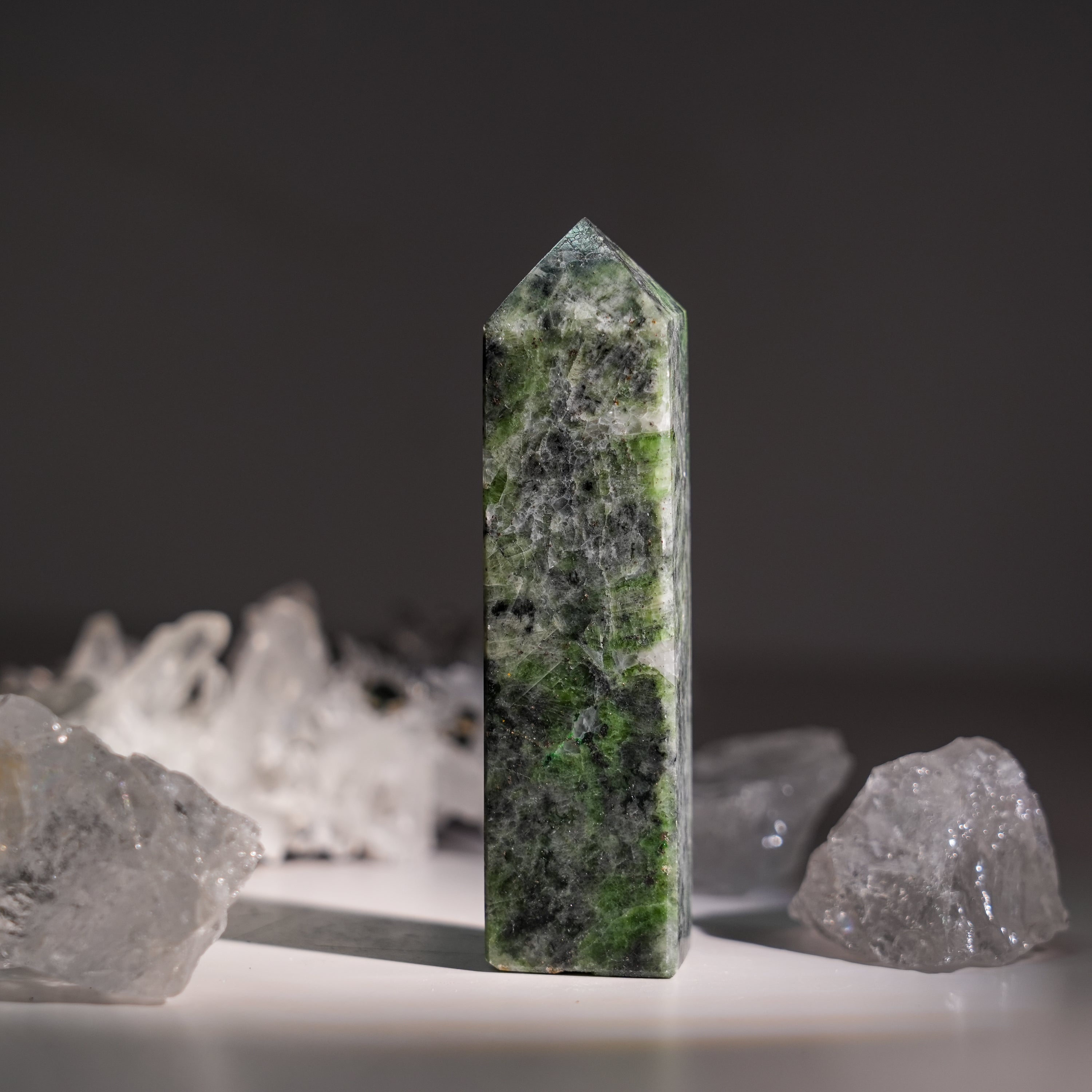 Green Seraphinite Tower-Helmsman Crystal