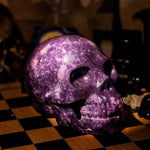 Lepidolite Skull-Helmsman Crystal