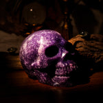 Lepidolite Skull-Helmsman Crystal