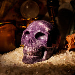 Lepidolite Skull-Helmsman Crystal