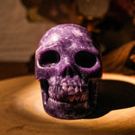 Lepidolite Skull-Helmsman Crystal