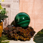 Malachite Sphere-Helmsman Crystal