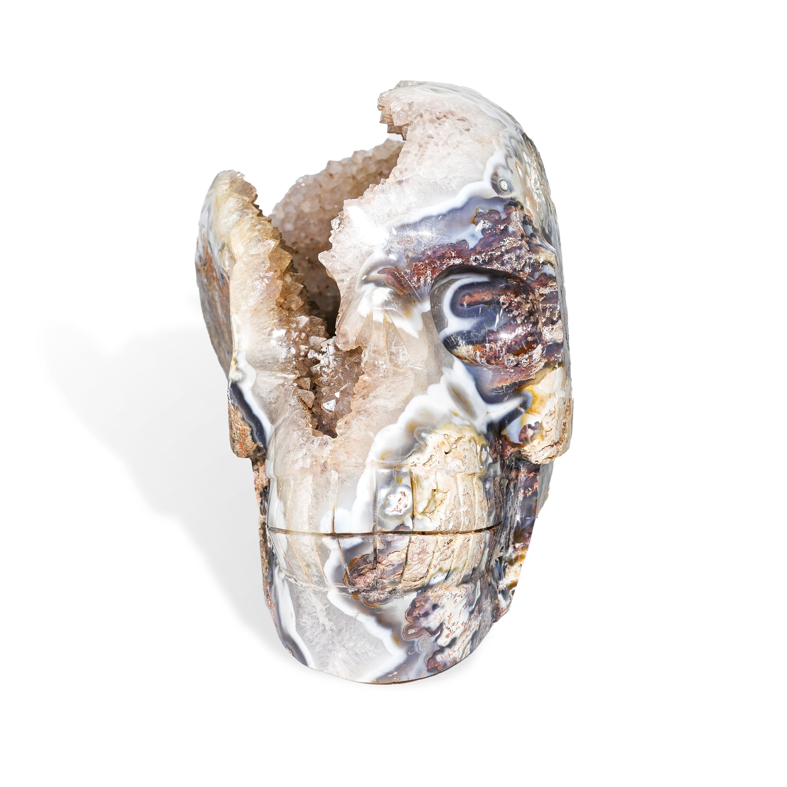 Volcano Agate Cluster Skull-Helmsman Crystal