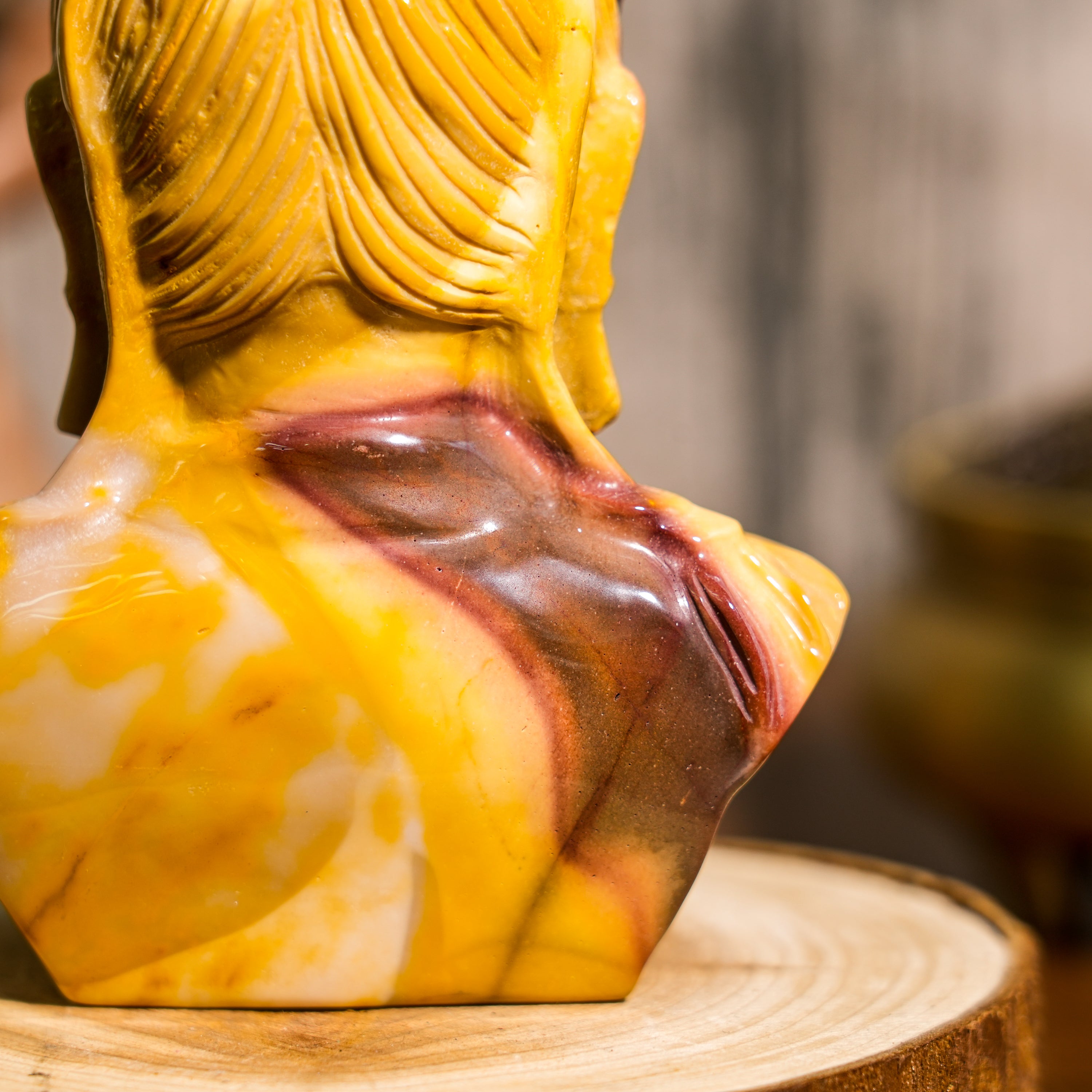 Mookaite Jasper Avalokitesvara Head Carving-Helmsman Crystal